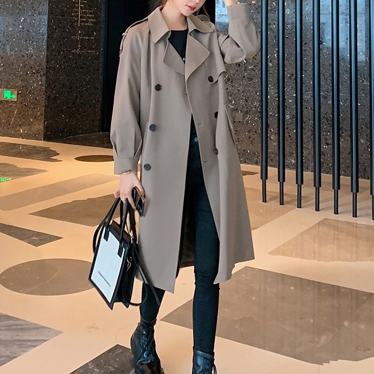 トレンチコート レディース コート トレンチ 長袖 バルーン袖 ボタンダウン ベルト ポケット 前開き きれいめ シンプル カジュアル 上品 かっこいい マニッシュ クール モード系 存在感 抜け感