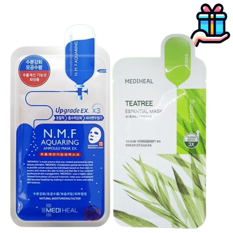 [BEST商品企画メガ割セット] 韓国人気 ティーツリー 12枚 + NMFオリジナル 12枚 計24枚 デイリーマスク 肌鎮静 72時間保湿 大容量 顔パック 韓国コスメ