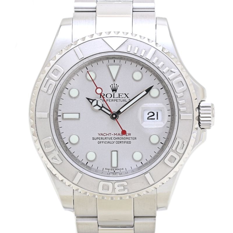 ヨットマスター ロレジウム 16622【オーバーホール済/磨き済】ステンレススチール xPtプラチナ メンズ /40011【中古】【腕時計】