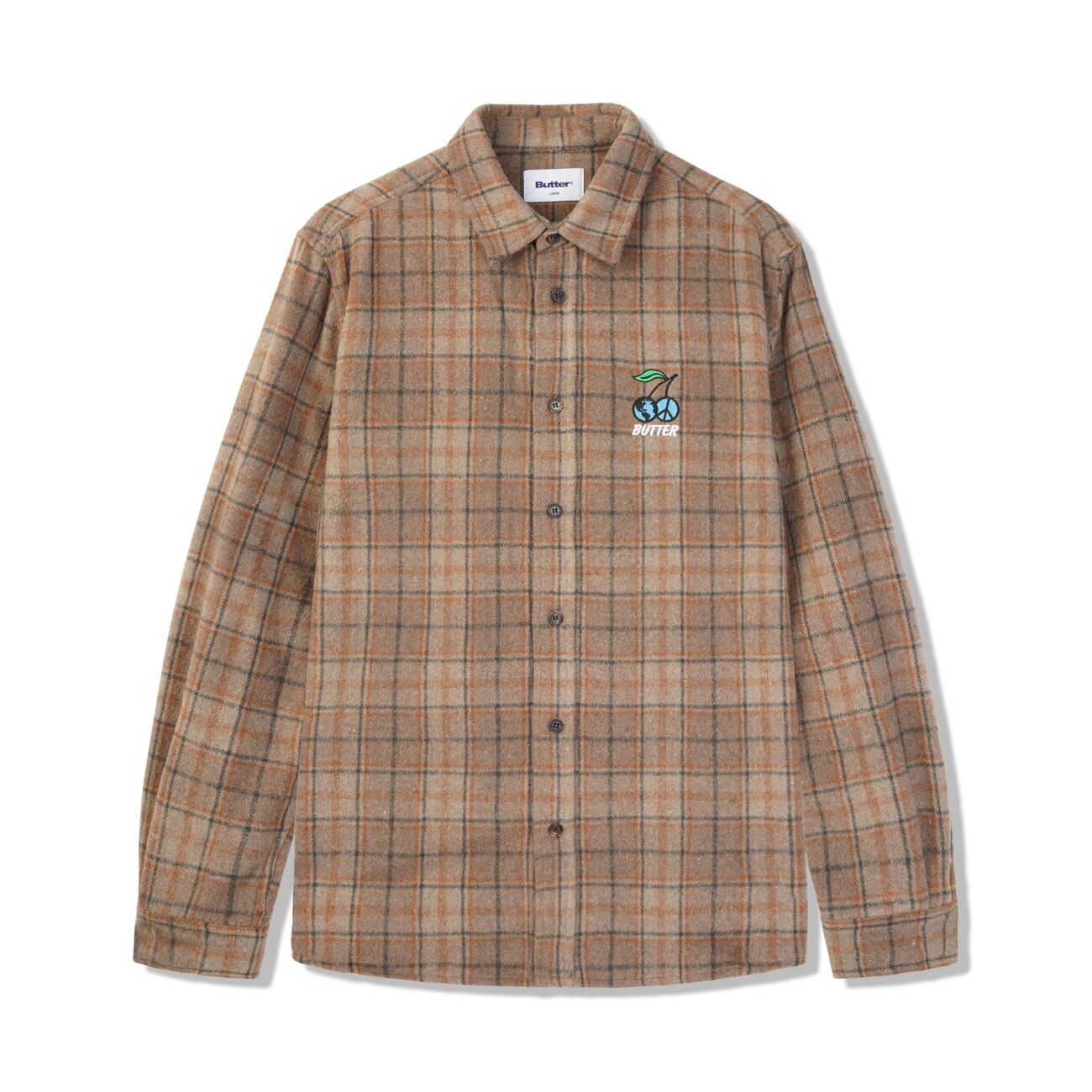 【BUTTER GOODS】 CHERRY FLANNEL SHIRT : TAUPE