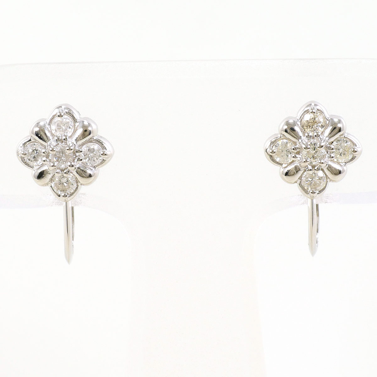 PT850 プラチナ イヤリング ダイヤモンド 0.15 ct 総重量約2.9g 中古