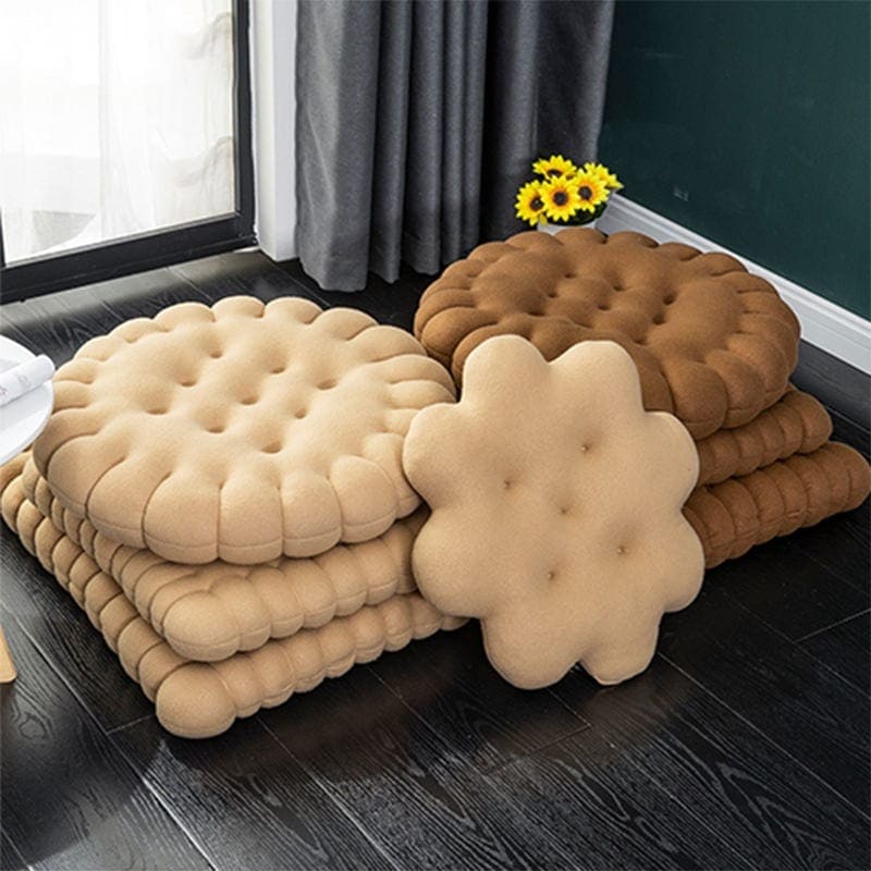 四季適用 可愛い ビスケット ぬいぐるみ 座布団 チェアクッション ふわふわ 暖かい