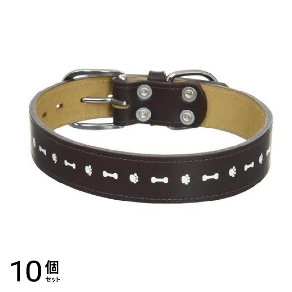 岡野製作所 リフレクトレザーカラー 1個入 (#30 ブラウン) 10個セット