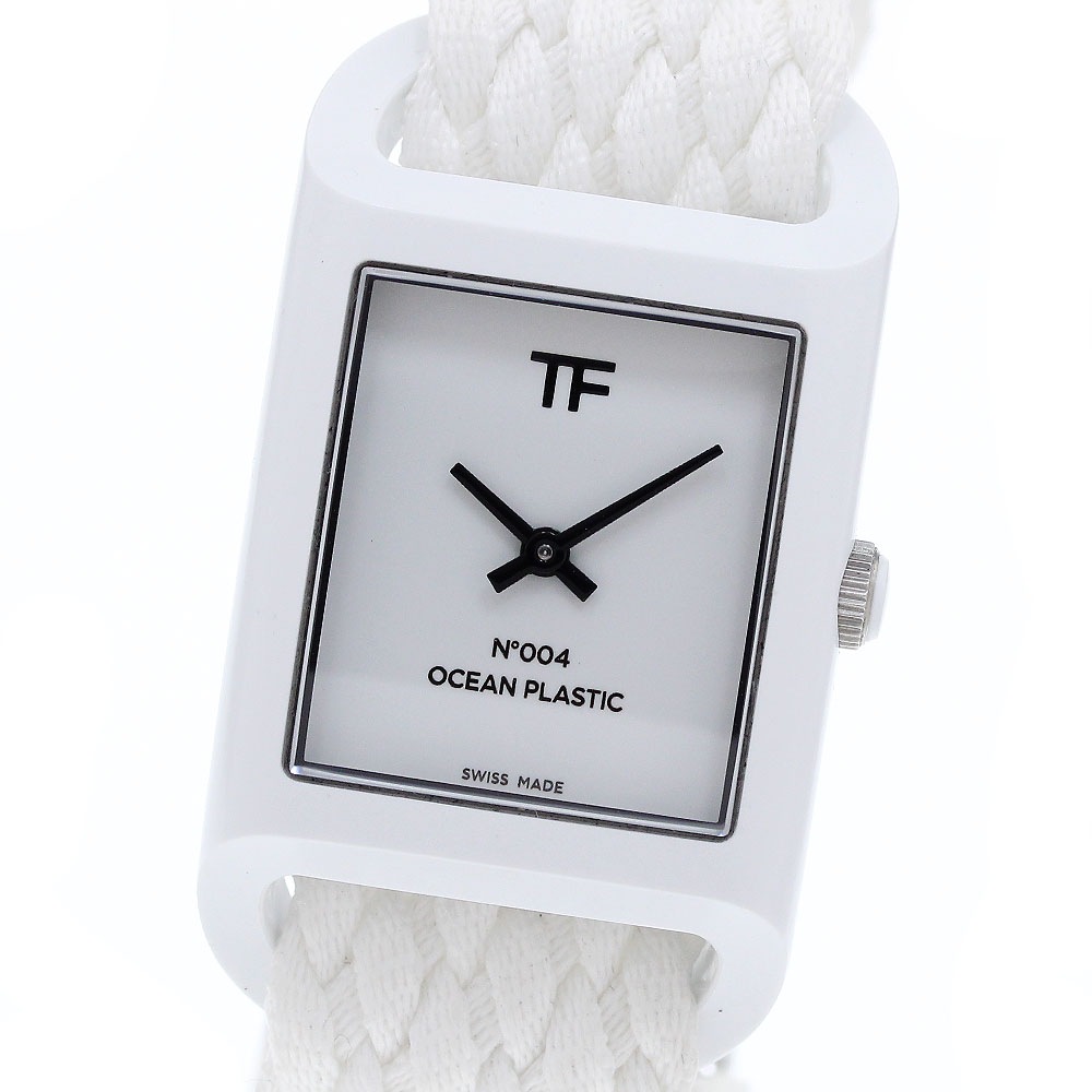 トムフォード TOM FORD TFT004002 N.004 オーシャンプラスチック タイムピース クォーツ メンズ 極美品 箱付き_904345【中古】