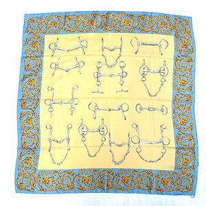 ホースビット スカーフ ベージュ シルク レディース