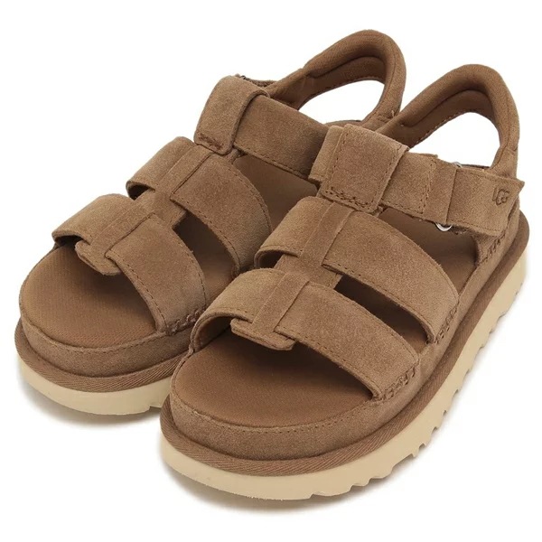 厚底 サンダル ゴールデンスター ストラップ プラットフォーム ブラウン レディース 1137890 CHE