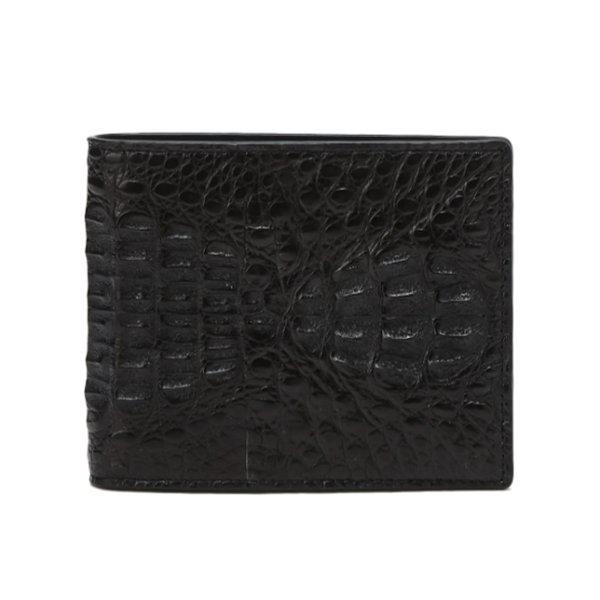 カイマンブラック単色ワニ革二つ折り財布 DBWA5F713