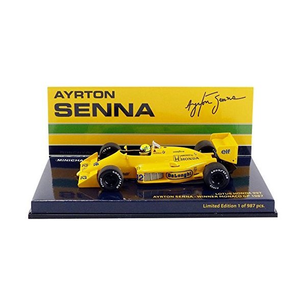 Minichamps 540874392 Model Car - Lotus Honda 99T Winner Monaco 1987 - 1:43 Scale - Yellow 並行輸入品