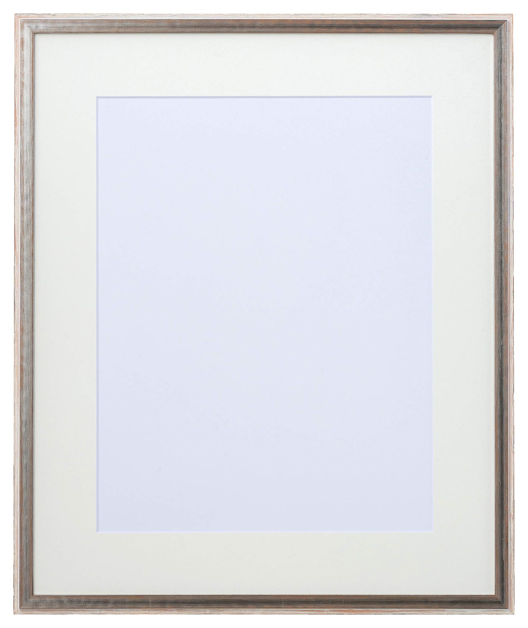 ラーソン・ジュール 額縁 朱雀 水彩F4S(内寸443x352mm)中抜きマット(窓寸319x228mm)付き シルバーxホワイト