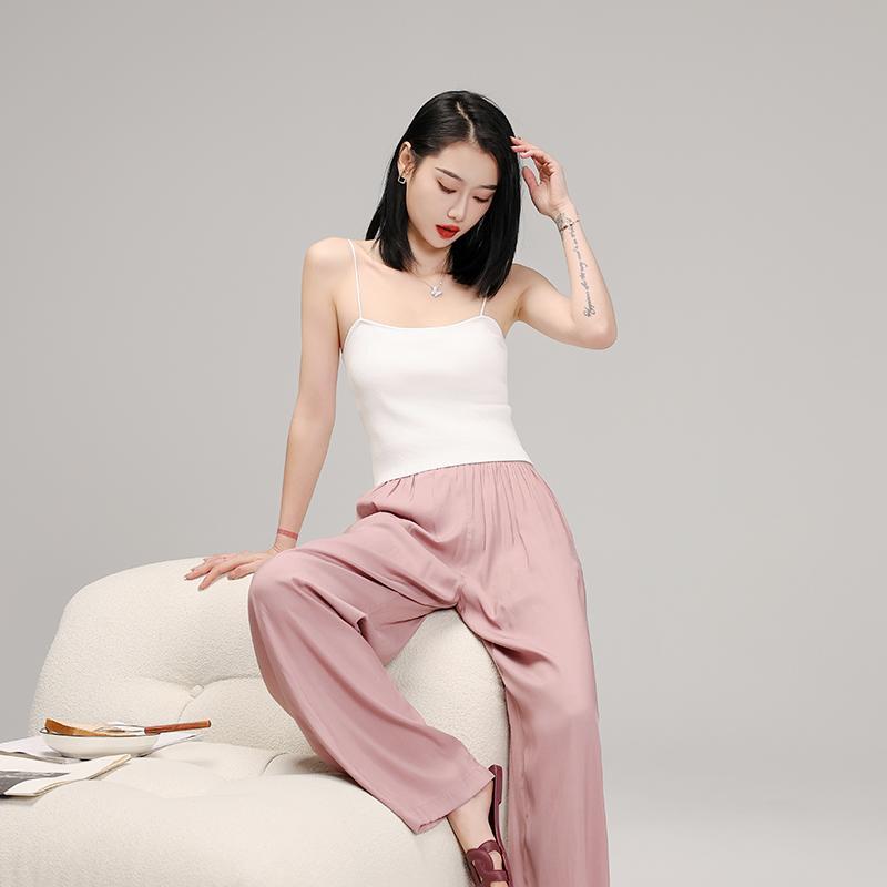 パジャマ ナイトウェア ルーム ウェア ズボン キャミソール 薄手 ロング パンツ トップス ズボン 快適 部屋着 レディース レディース 春秋