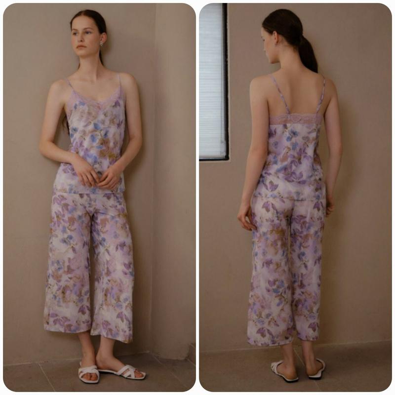 オルファシグネチャー)高級感のあるミスティガーデンの花 9分丈ハーフスリップ D_J(OHS5245C)