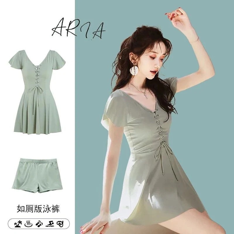 メガ割急速出荷!!!スタイル 水着女性 学生 保守的 お腹 薄い インス 温泉水着 韓国ファッション1008