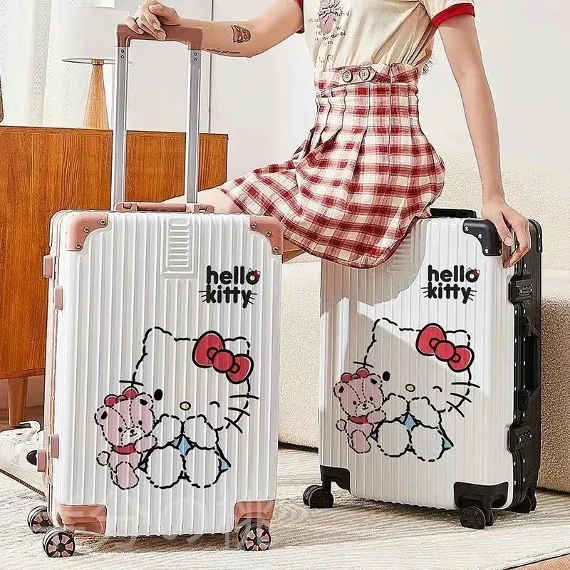 【优质产品】サンリオ[1-3日内出荷] [最安値挑戦加厚加料] スーツケースネット人気おしゃれ落書きキティかわいいパスケース高ルックス値子母箱超厚防爆スーツケースメガ割