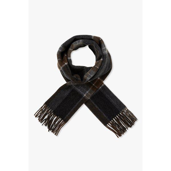 チェックフリンジウールマフラー9105473105084