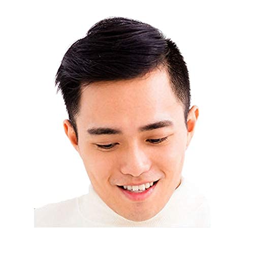 Dreambeauty 男性用部分ウィッグ 黒色 メンズ 人毛１００％ 総手植え 自然 通気性 人工皮膚 増毛ショートかつら（14*20）