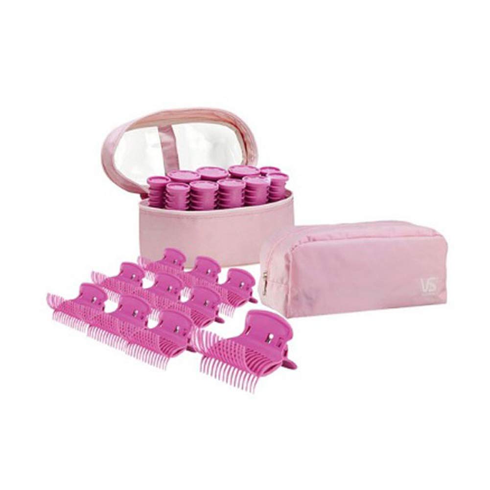 VIDAL SASSOONポータブルエレクトリックヒートヘアーロールセットヒートクリップ付きコンパクトサイズホットローラーヘアロールフリー電圧（110V220V）韓国 VIDAL SASSOON P