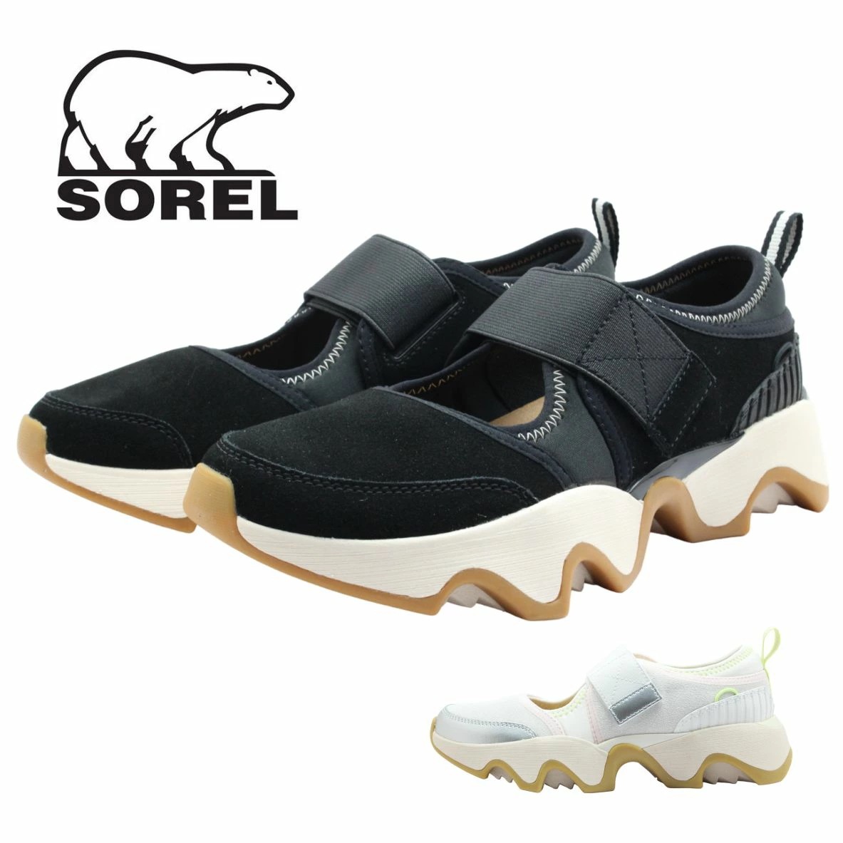SOREL ソレル レディース スニーカー NL 5107 KINETIC IMPACT 2 MJ キネティックインパクト 2 メリージェーン 靴 ブラック シーソルト ガム