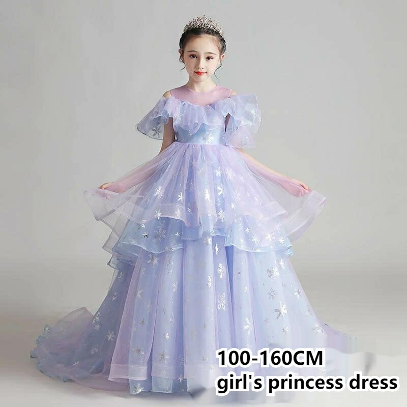 【人気商品】女の子 ピアノ 発表会 レースドレス ワンピース 子供 ドレス プリンセスドレス 結婚式 フォーマル 子ども 誕生日会 ロングドレス オフショルダー 七五三 ジュニア プレゼント キッズ