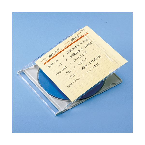 (まとめ)サンワサプライ 手書き用インデックスカード(イエロー) JP-IND6Y(×10セット)
