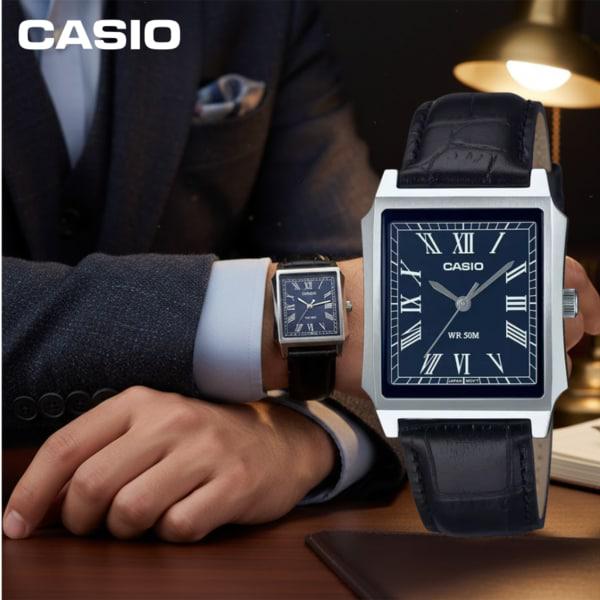 スクエアタンク アナログ メンズ レザー腕時計