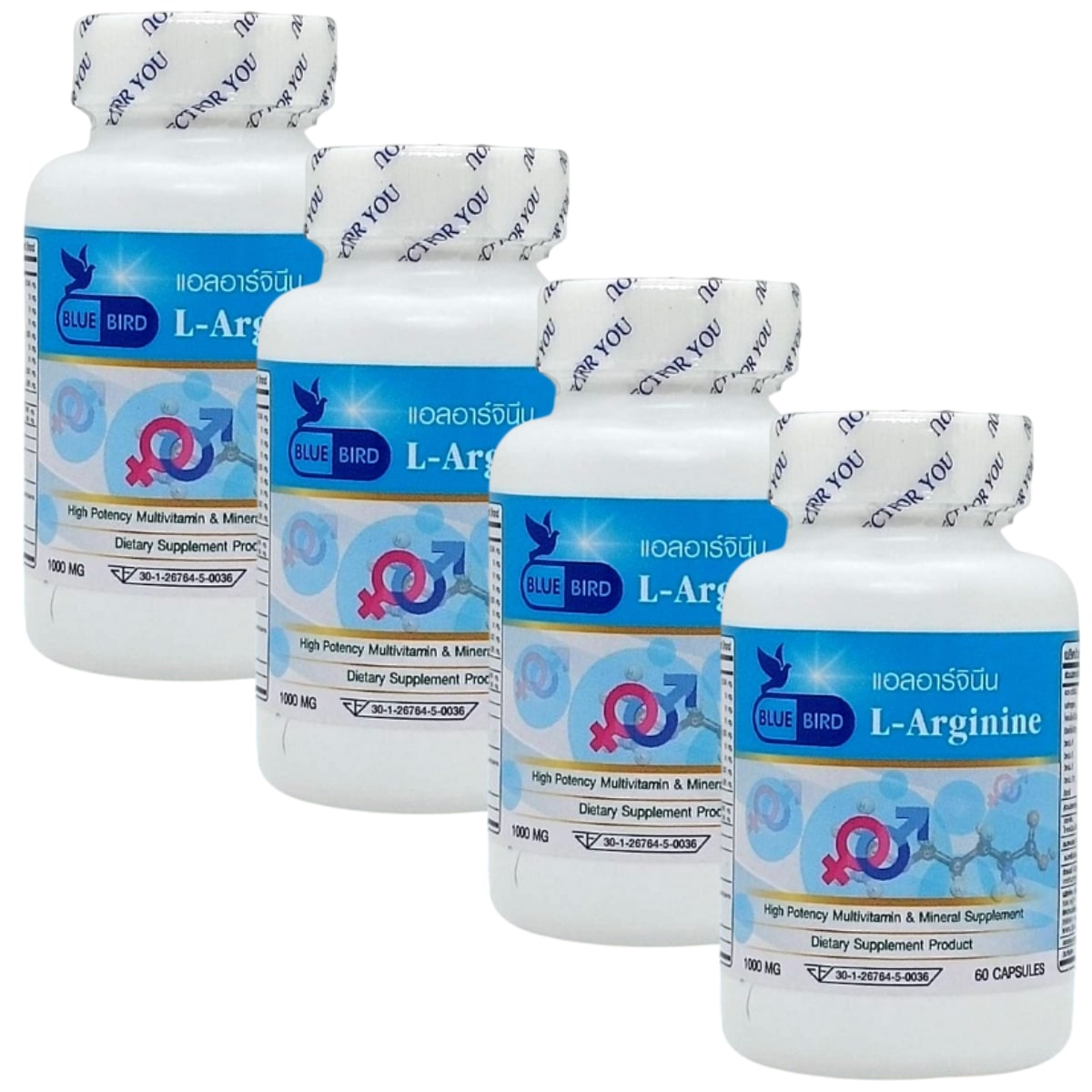 L-Arginine Plus 1000mg. 60 Capsules x 4 Bottles 7,560円