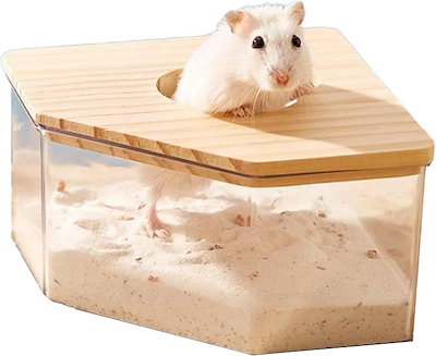 他サイト： ハムスター トイレ クリア コーナー型 多機能 脱臭 バス 遊び場 おしゃれ 掃除しやすい 飛び散り防止(大サイズ)の商品画像