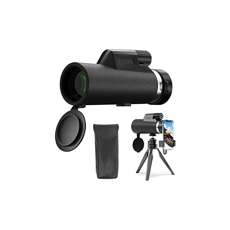 VHBW 望遠鏡 単眼鏡 12*50高倍率レンズ 軽型 持ち運びに便利 広角レンズ 単眼望遠鏡 高級プリズムBak4搭載 たんがんきょう高倍率 固定三脚付き ブルートゥース搭載 スマホ望遠レンズ スマ