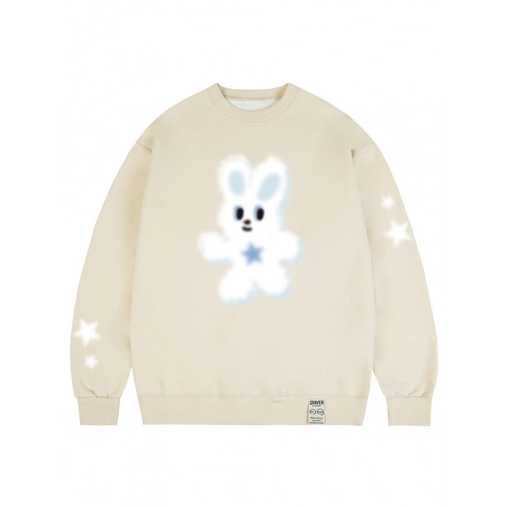 グレイバーマルチバニーズスウェットシャツクリーム