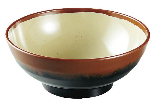 （まとめ買い）メラミン食器 長次郎窯 そば丼（特大） 内若草 AN70G [x3] 4,925円