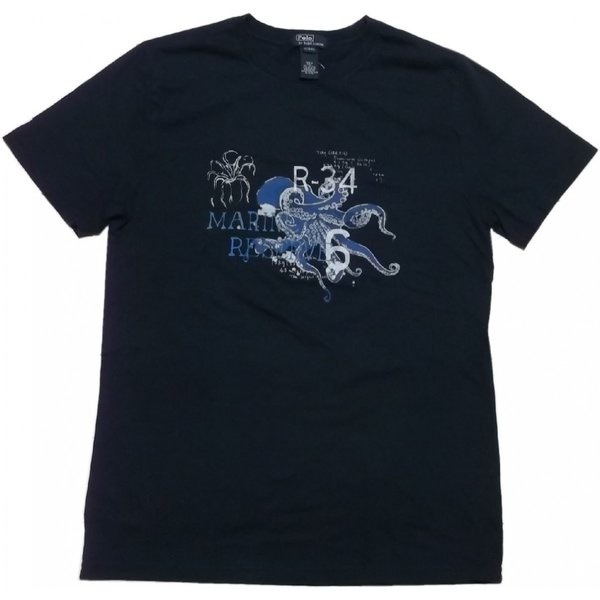 ボーイズサイズ 半袖 プリント Tシャツ 紺 ネイビー boys PR2-428