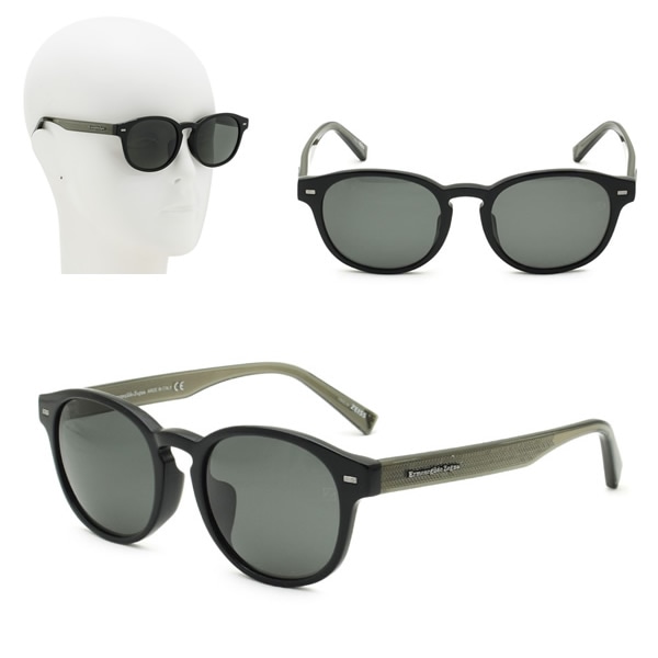 サングラス EZ0029-F/S 01D 53 Ermenegildo Zegna ブラック グレー アジアンフィット UVカット 偏光レンズ メンズ