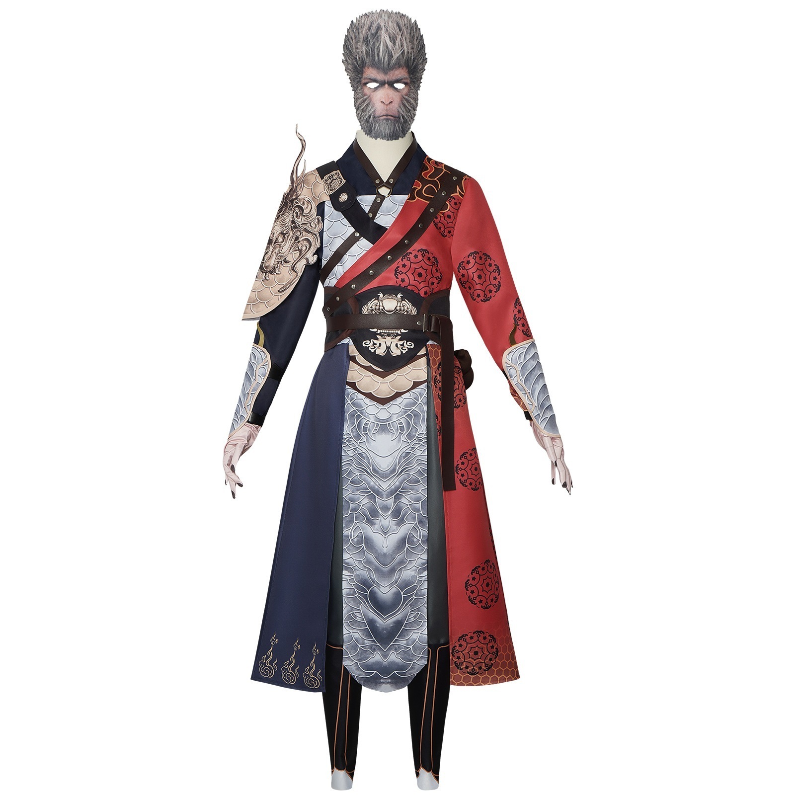 黒神話悟空cos服子供斉天大聖悟空紅白型コスプレ服