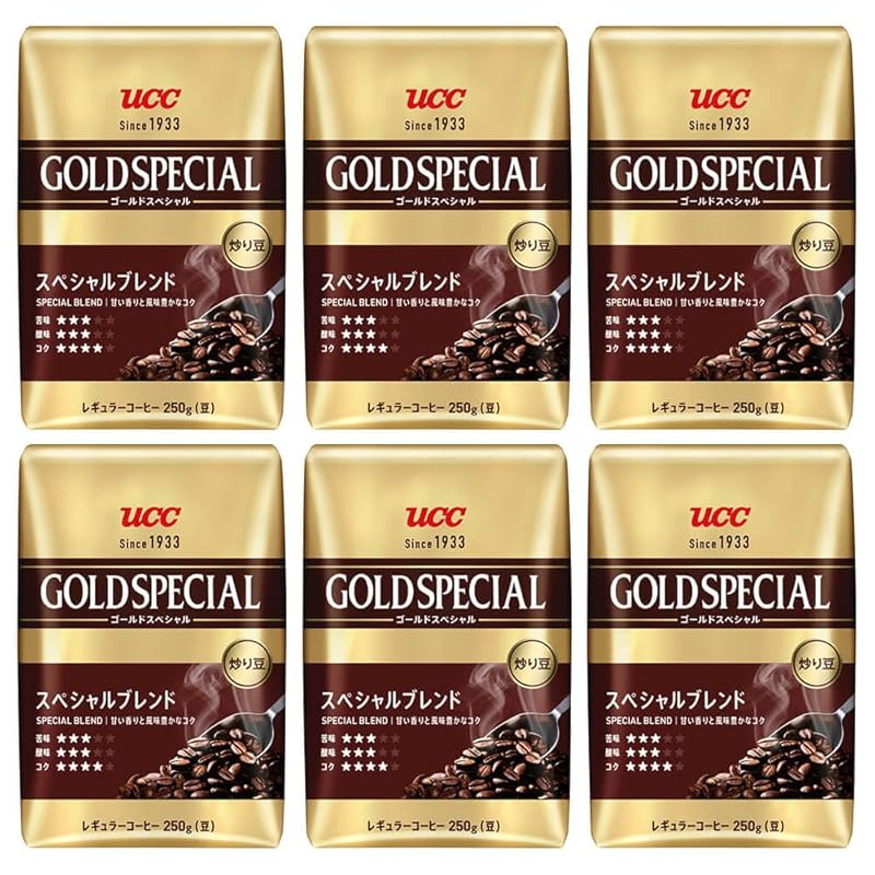 【迅速発送】UCC ゴールドスペシャル 炒り豆 スぺシャルブレンド 1500g(250g×6個） レギュラーコーヒー（豆）【豆のまま】