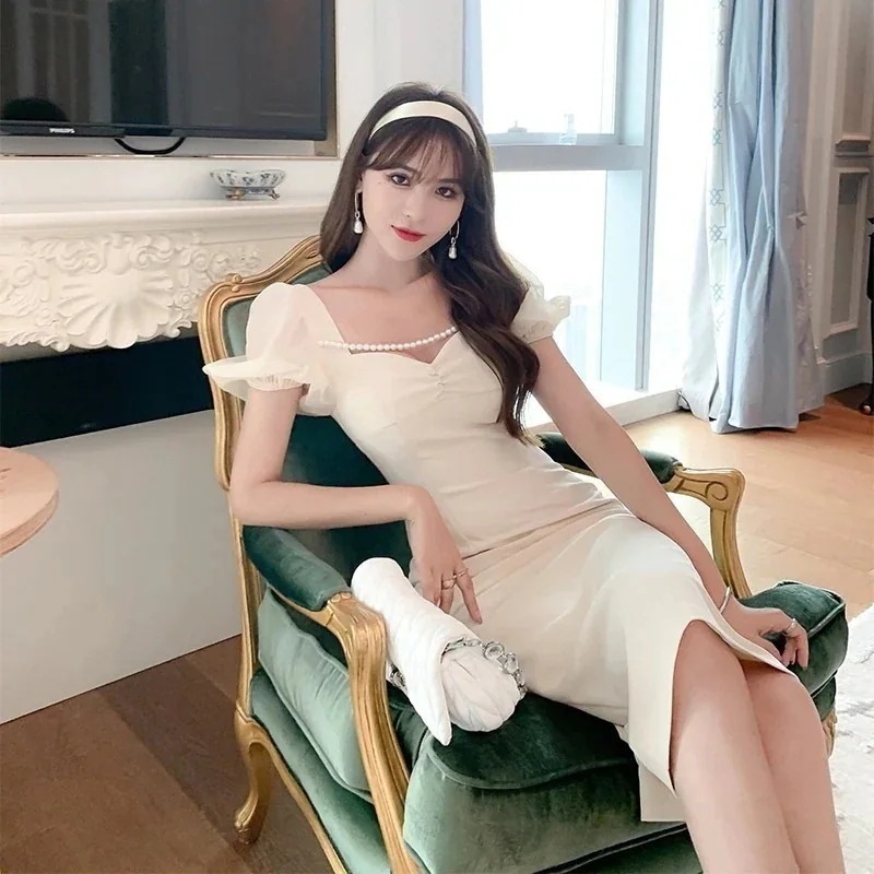 新款 夏服 セレブ スリムフィット バブル半袖 ワンピース フォーマル パーティードレス 同窓会 結婚式 披露宴 卒業式 演奏会 ドレス 二次会 発表会