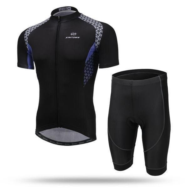 メンズ サイクリング裏ウエア 吸汗 速乾 ジャケット バイク 運動 自転車ウェア 夏 スカル サイクルウェア 半袖 上下2点セット