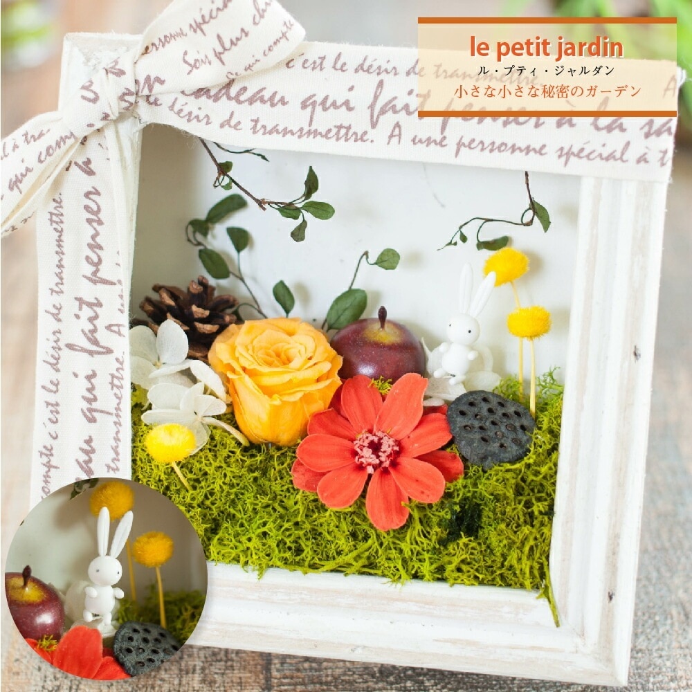 プリザーブドフラワー フレーム ギフト【le petit jardin ル・プティ・ ジャルダン】敬老の日 プレゼント ラッピング 退職祝い 卒業祝い うさぎ 誕生日 開店祝い 周年 新築祝い プリザ 5,123円
