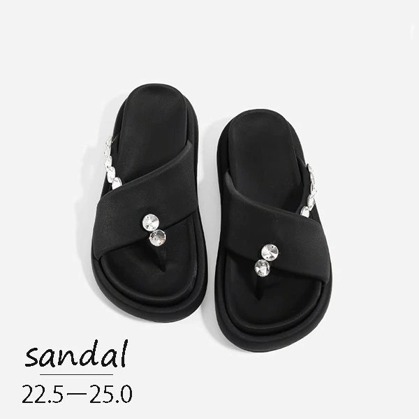 サンダル レディース 軽量 涼しい 軽い 旅行 フィットかわいい 柔らかい 黒 ブラック 旅行 フィット 歩きやすい ローヒール 歩きやすい 走れる おしゃれ 海 春 リラックス感抜群 22.5/2