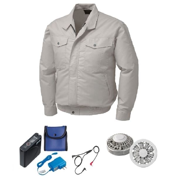 KU91710 空調服 綿/ポリ混紡 制電 FAN2200G/LISUPER1 シルバー L