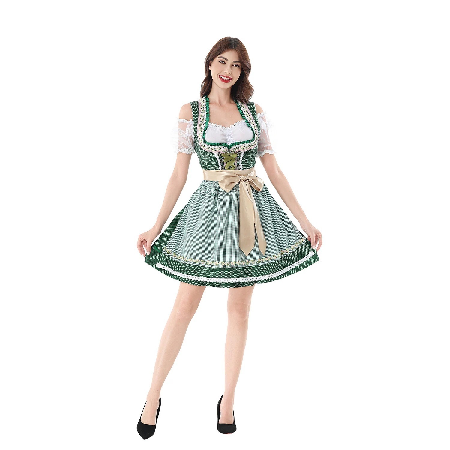 ミュンヘンカーニバル / ドイツビールフェスティバル レディース バイエルン伝統衣装 Dirndl ドレス 演技用