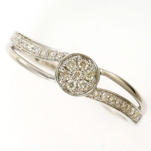 K18 18金 WG リング 20号 ダイヤ 0.20 中古