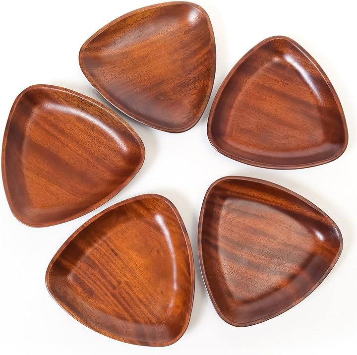 徳成 取り皿 小皿セット 木製漆塗り/15cm/角丸三角 5枚入り一気に揃えておしゃれに演出 TBB-502(15cm/5枚/ 角丸三角, 角丸三角形 直径15cm)