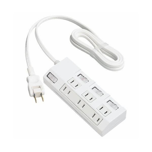 （まとめ） パナソニック ザタップマルチ 一括個別スイッチ付 2P6個口 ホワイト 1.0m WHA29163WKP（1個） 3セット