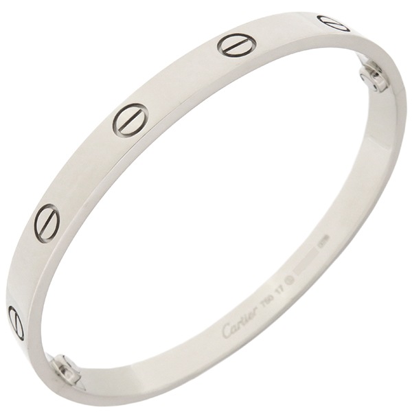 カルティエ Cartier ブレスレット LOVE ラブブレス K18WG ホワイトゴールド #17 750WG 18K 18金 バングル B6067617 【修理証明書】【中古】