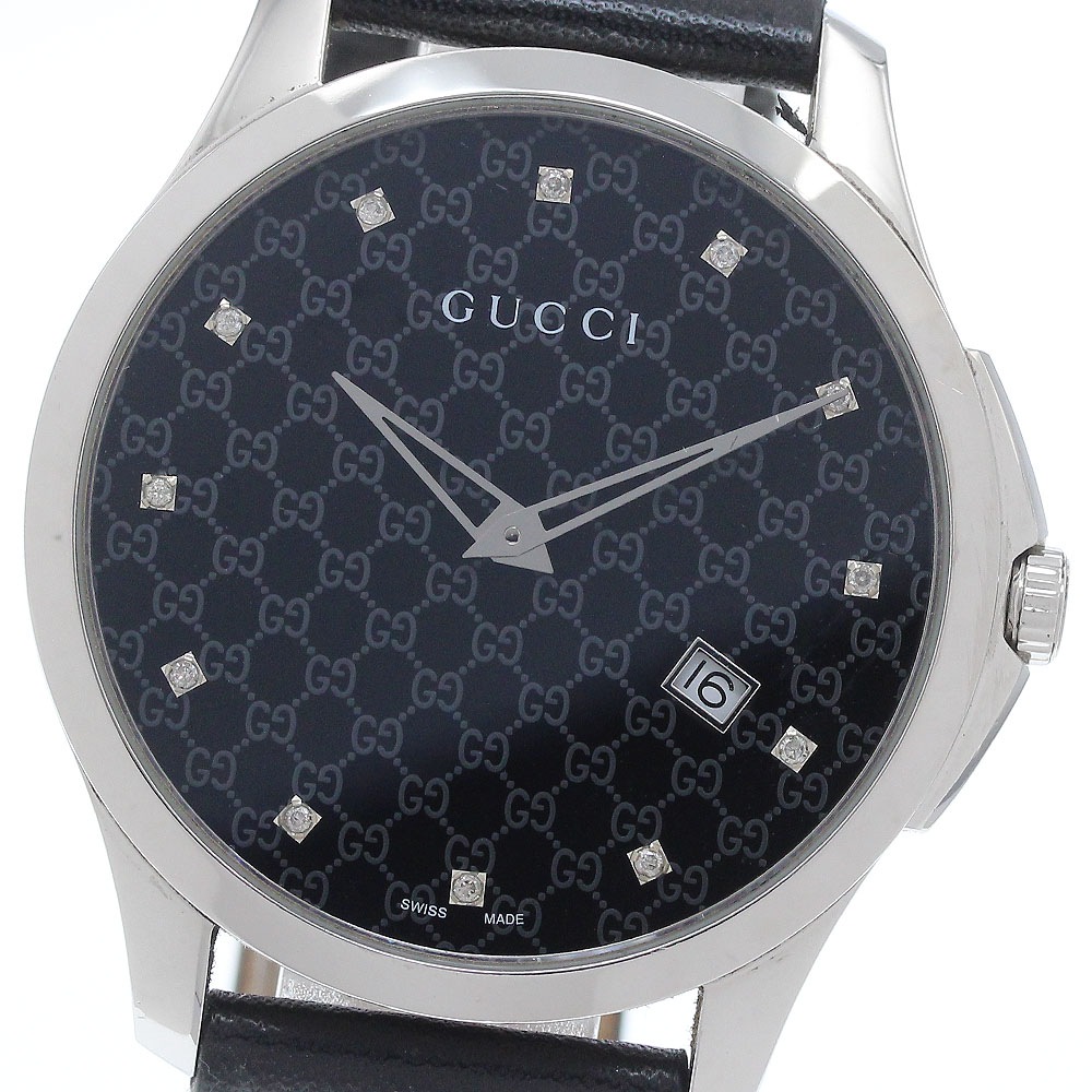 グッチ GUCCI 126.3/YA126305 Ｇタイムレス デイト クォーツ メンズ _935192【ev10】【中古】