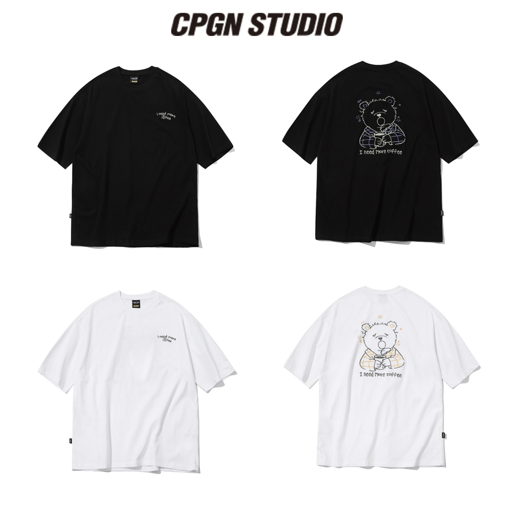 【CPGN STUDIO】 Coffe Bear Embroidery Short Sleeve Tee