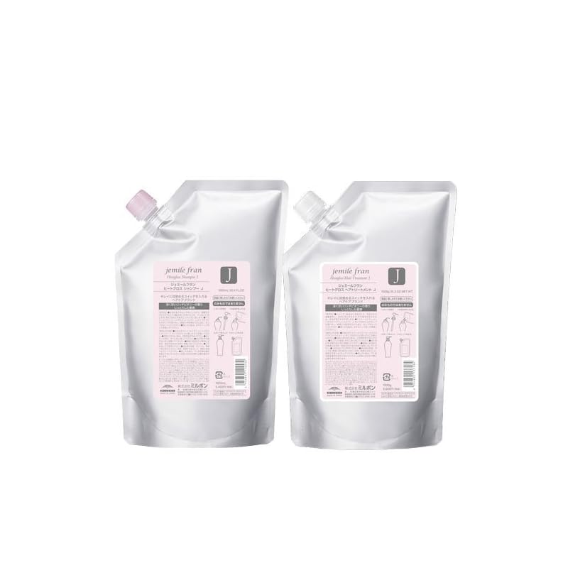 【セット】 ミルボン MILBON ジェミールフラン ヒートグロス シャンプー J 1000mL + トリートメント J 1000g 【詰め替え用】 シャンプー トリートメントセット