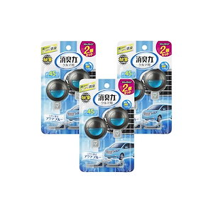 【即納】消臭力 クルマ [まとめ買い] 車用 クリップタイプ アクアブルー 3.2mL×6個セット(2個入×3) クルマの消臭力 車 クリップ 消臭剤 消臭 芳香剤