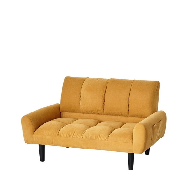 28750 2Pコーデュロイソファー パンプキンイエロー [2人掛けソファ] メーカー直送
