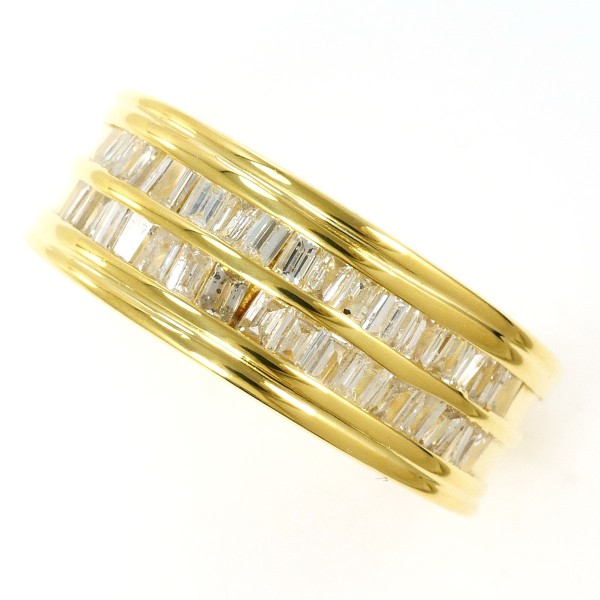 K18 18金 YG リング 指輪 12号 ダイヤ 0.73 カード鑑別書 ジュエリー 中古