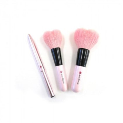 喜筆(kiHiTsu) ハート型フェイスブラシセット＆携帯リップブラシ スワロフスキー付 Frs-02